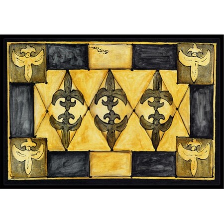 Carolines Treasures Fleur de lis Indoor Or Outdoor Mat - 18 x 27 in. CA63624